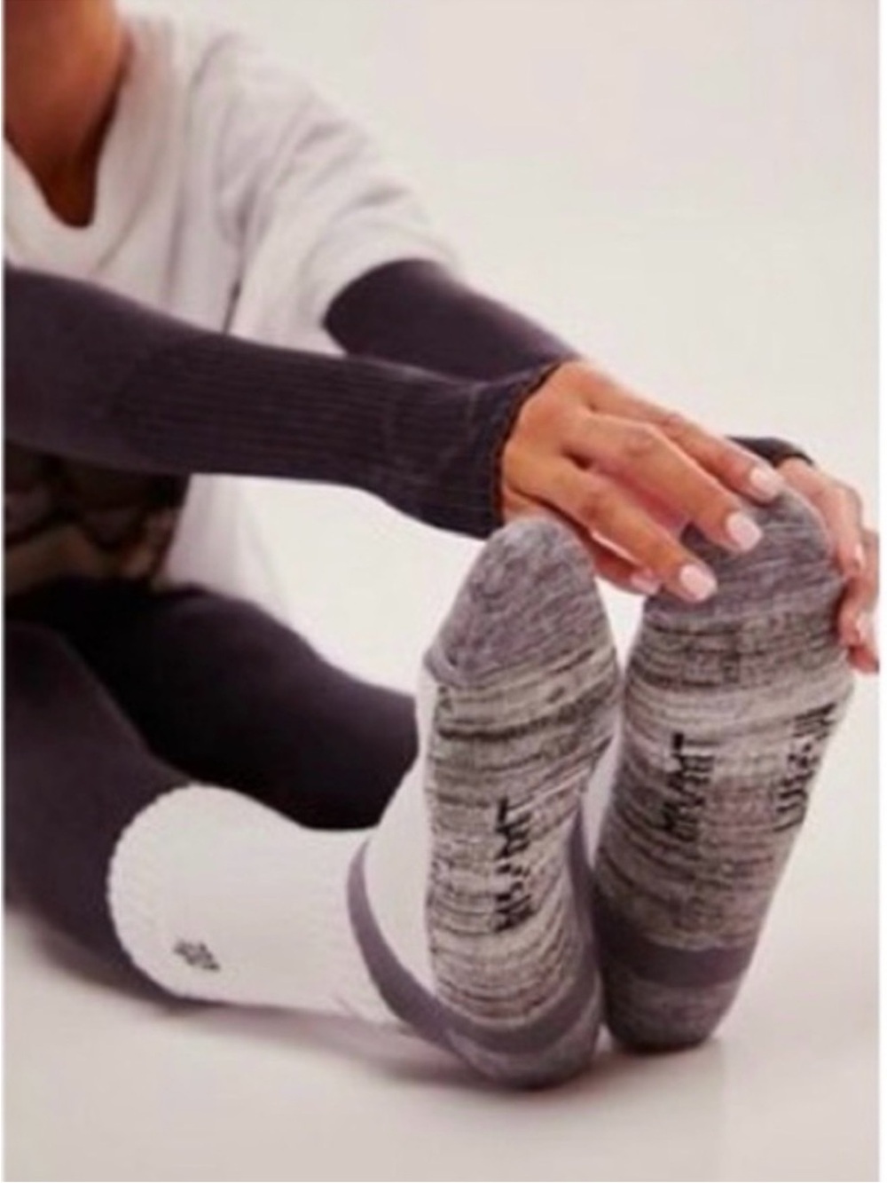 FP Movement by Free People Gray Marled Athletic Crew Socks NWT